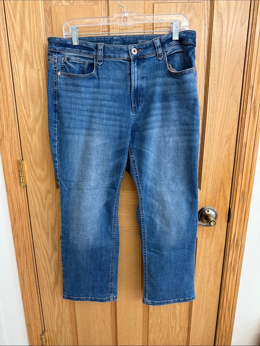 J. Jill Mid Wash Blue Demi Boot Cut Ankle Jeans